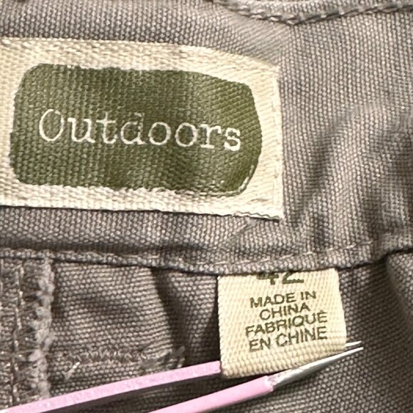 Cabelas Mens Cargo Shorts Khaki & Gray Elastic Waist 6 Pockets Hunting Camping - Picture 6 of 10